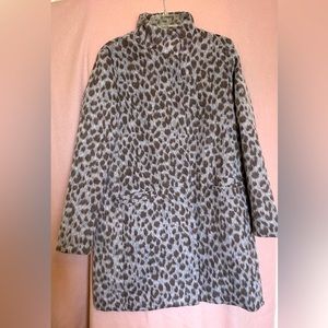 Old Navy gray leopard print coat